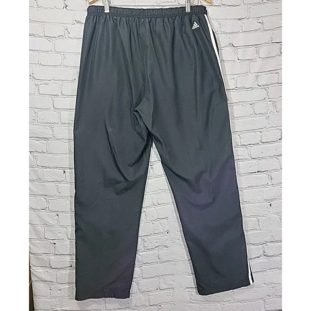 Adidas Climalite Pant Three Stripe Black Polyester Track Warm Up Pocket Lined XL